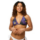 Purple Camo All-over print recycled string bikini top