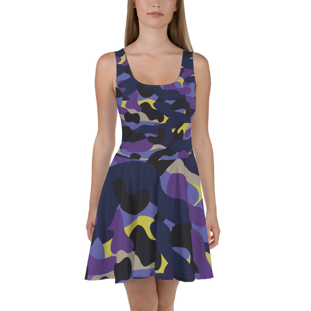 Purple Camo Skater Dress