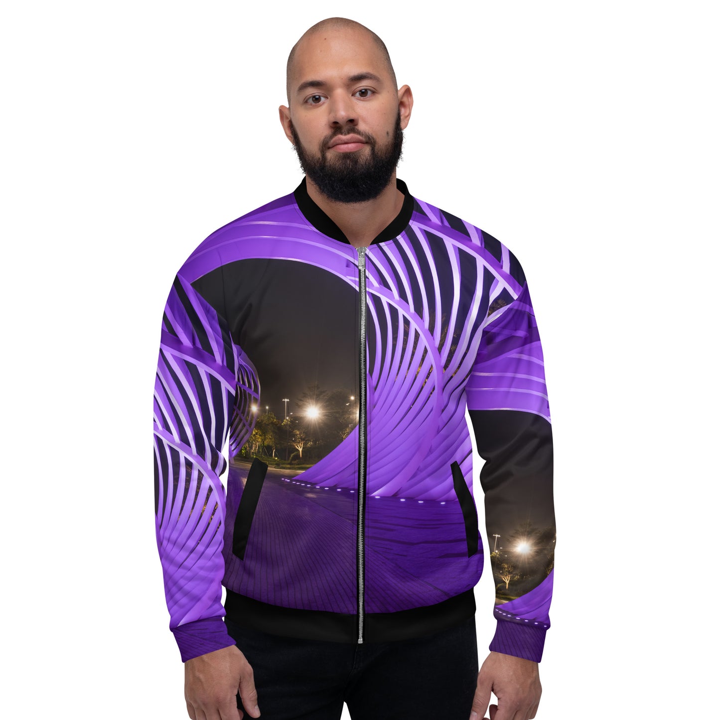 Purple Unisex Bomber Jacket