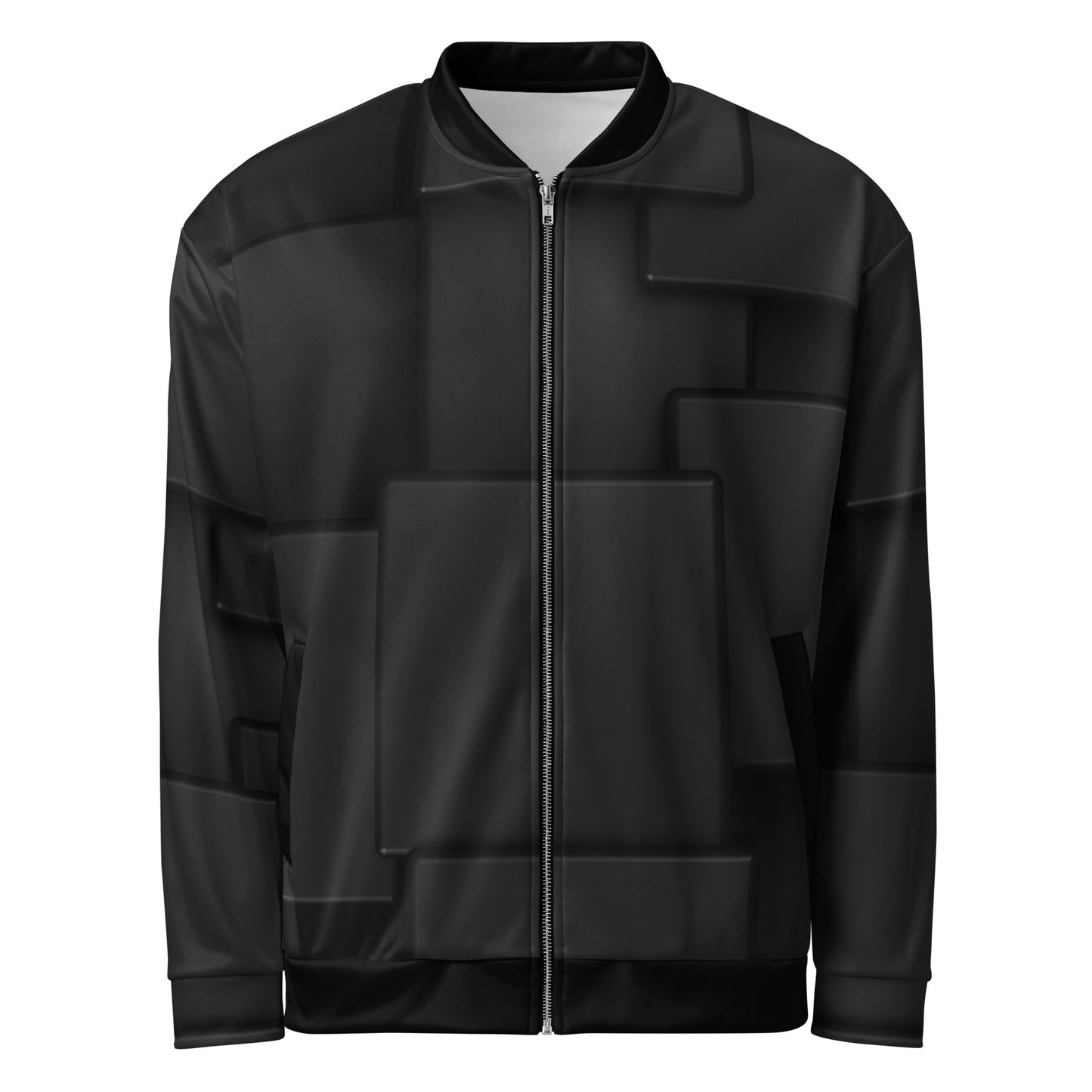 Black Square Unisex Bomber Jacket