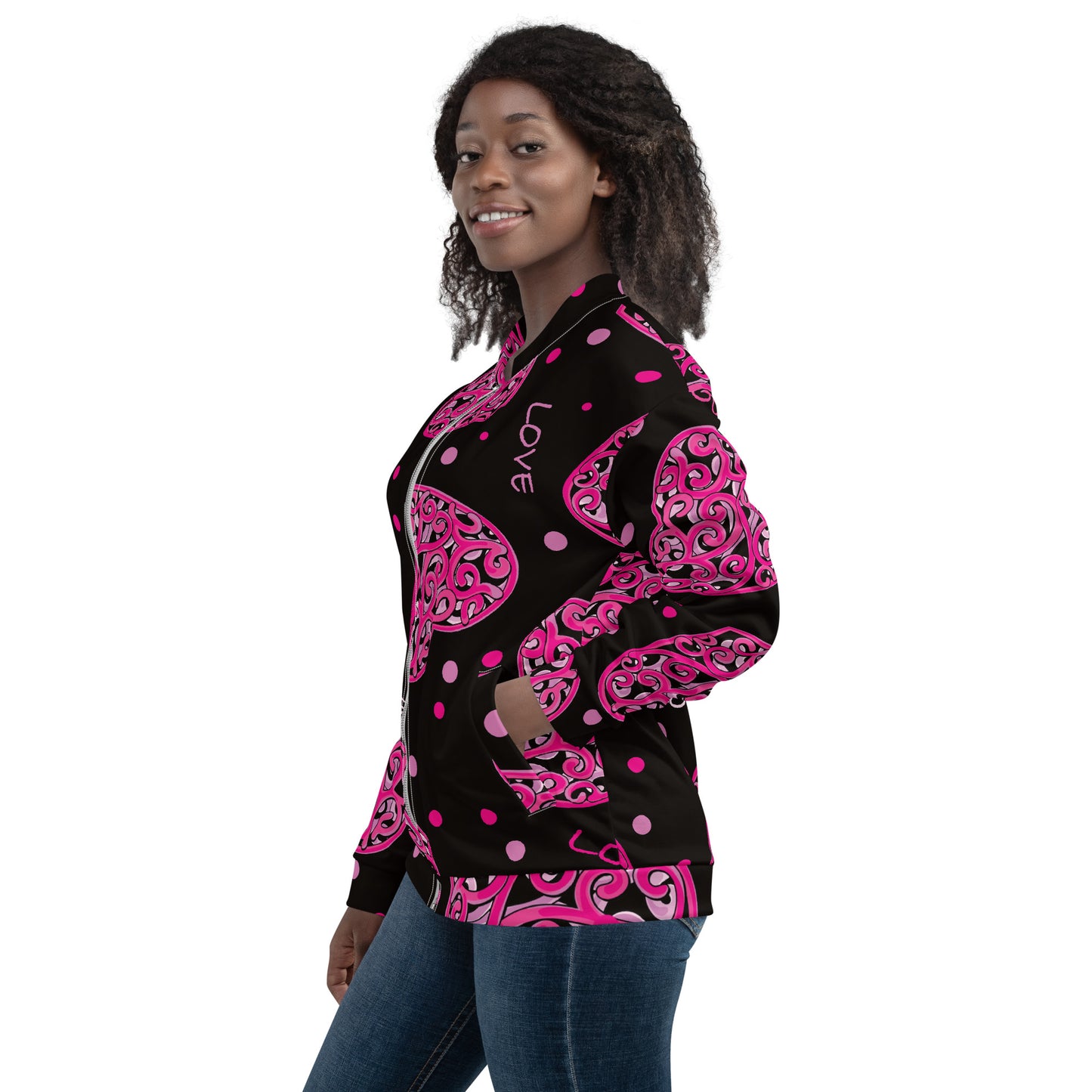 Love Heart Women's Bomber Jacket