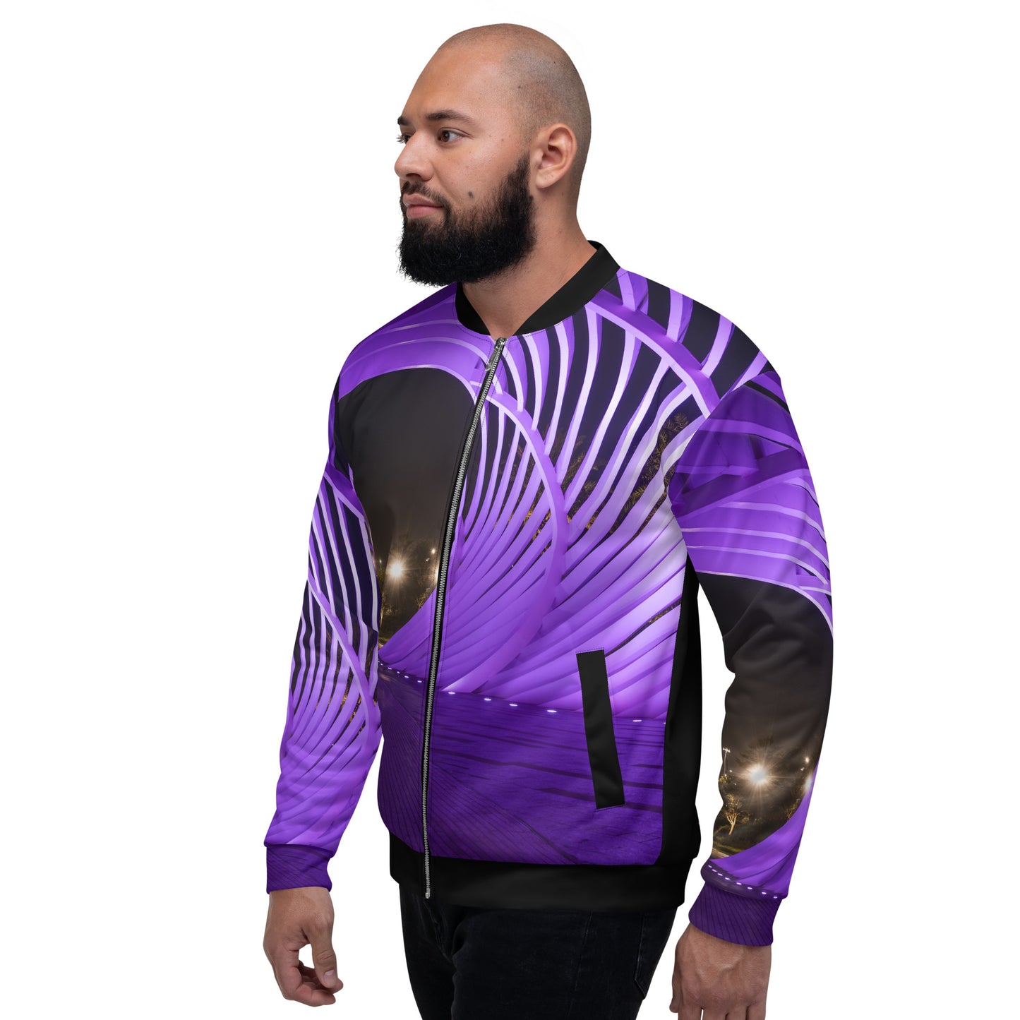 Purple Unisex Bomber Jacket