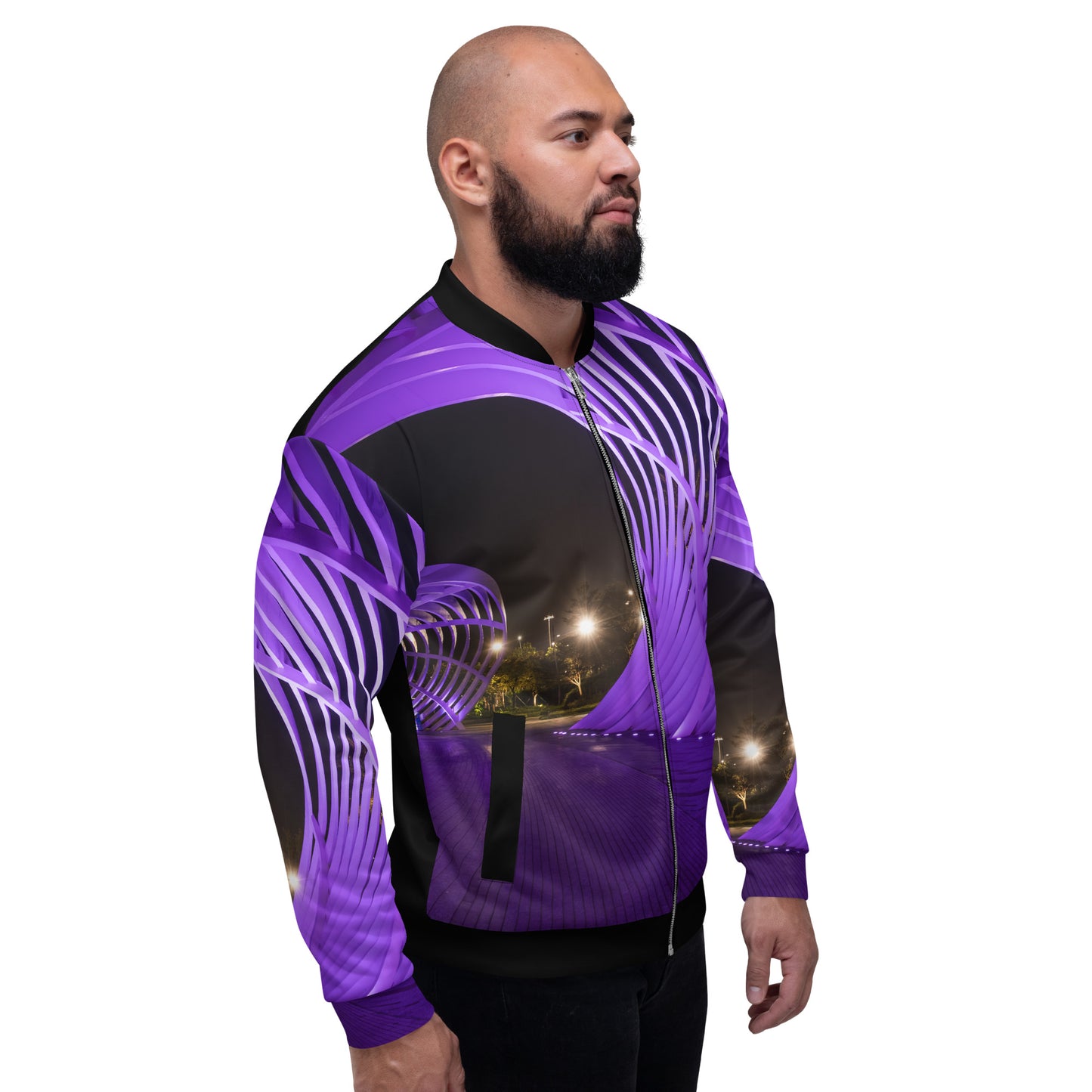 Purple Unisex Bomber Jacket