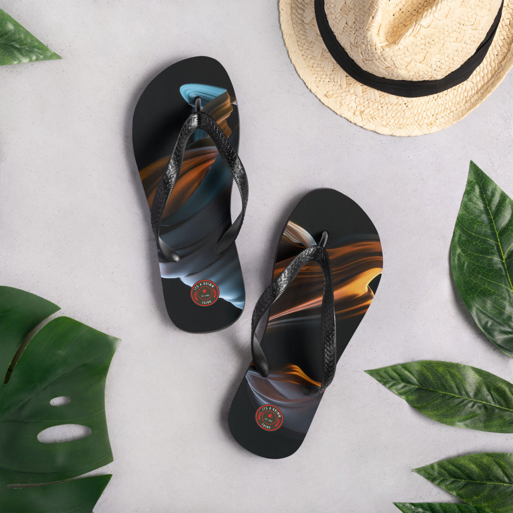 Black Illusion Flip-Flops