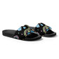 Black Flower Women's slides