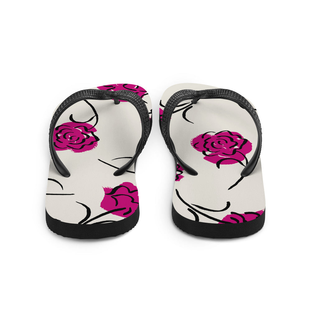 Pink Flower Flip-Flops