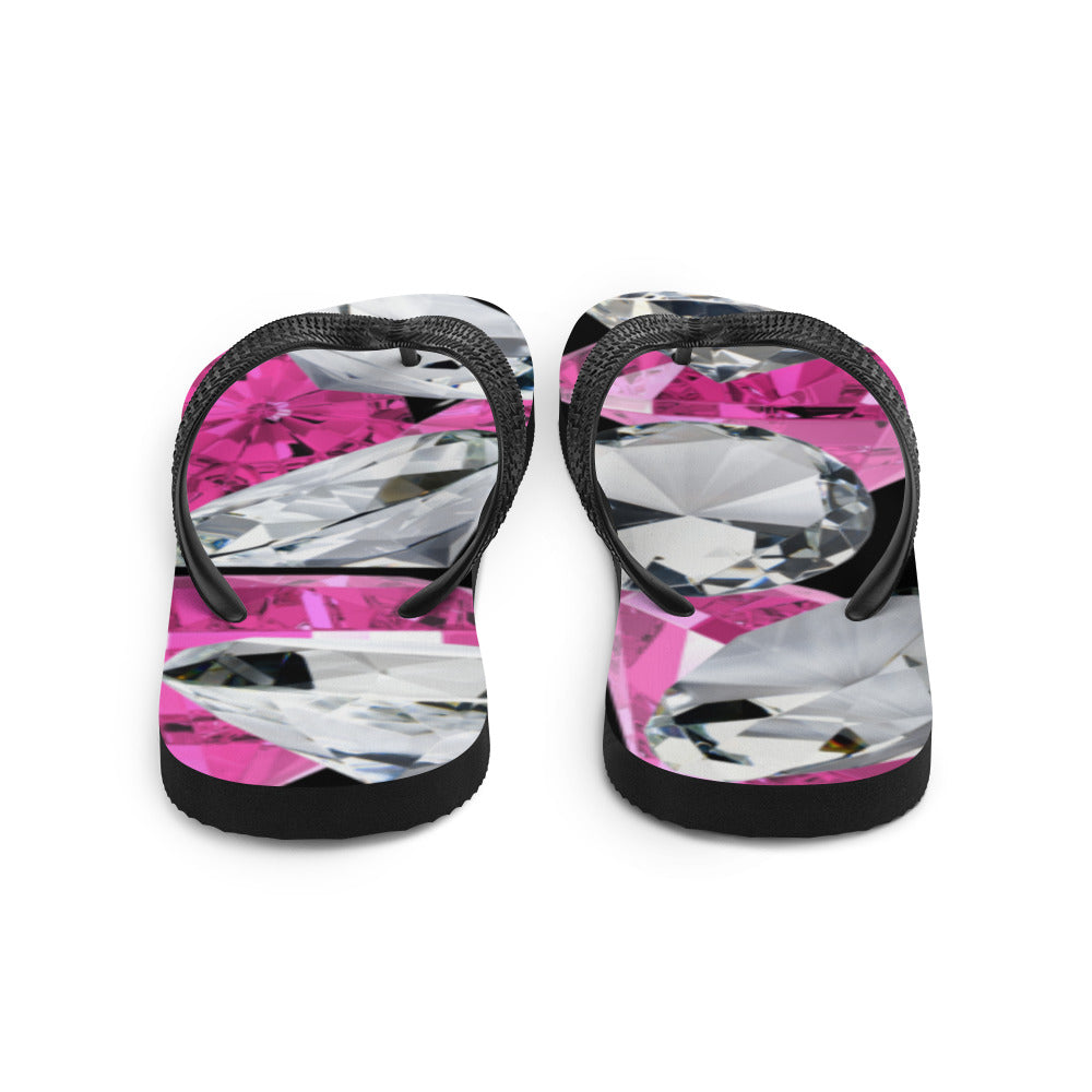 Pink & Clear Diamond Flip-Flops