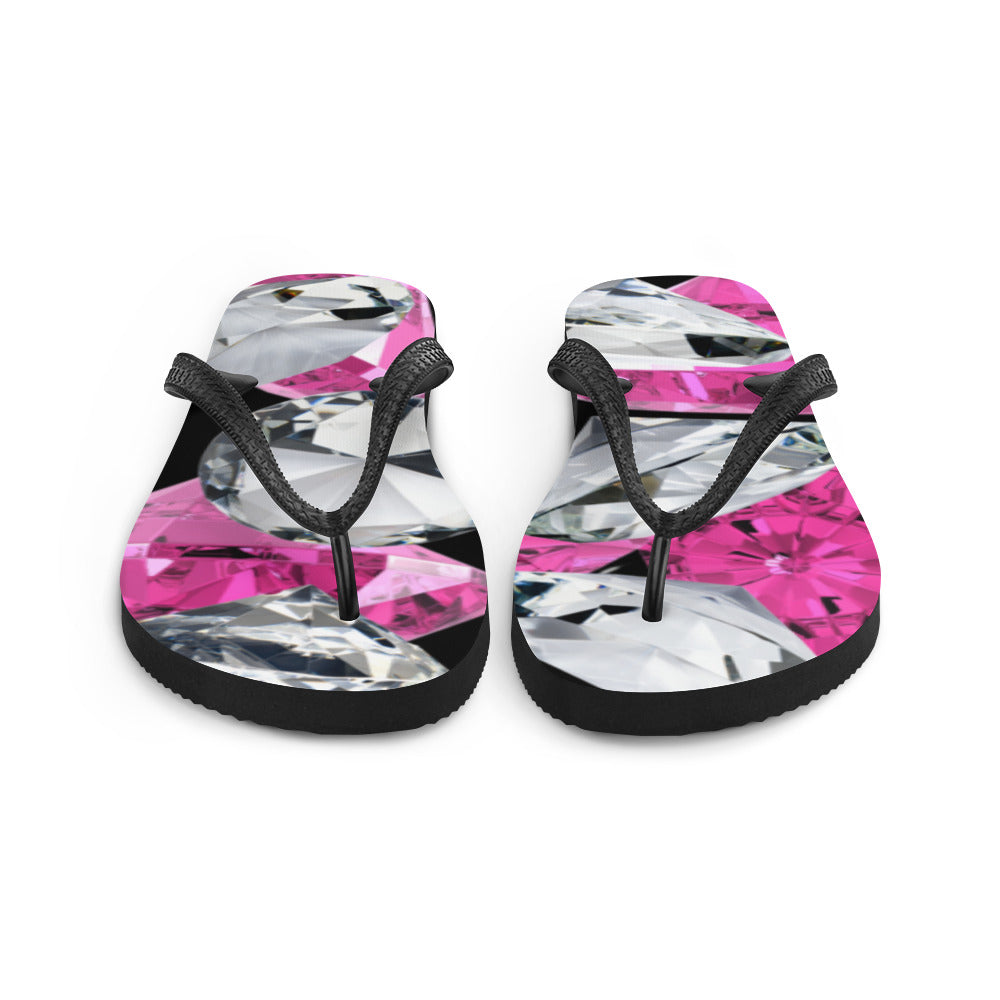 Pink & Clear Diamond Flip-Flops