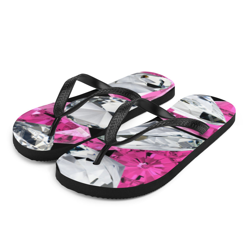 Pink & Clear Diamond Flip-Flops