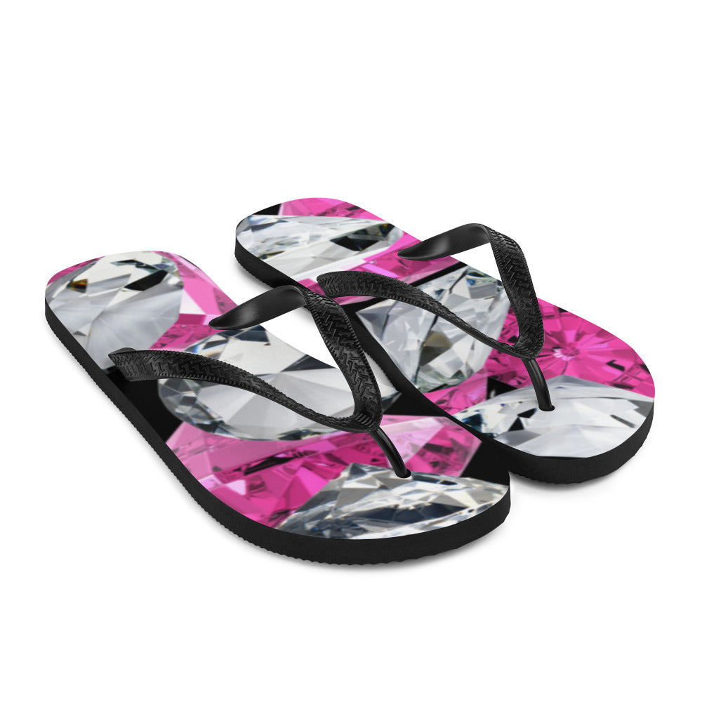 Pink & Clear Diamond Flip-Flops