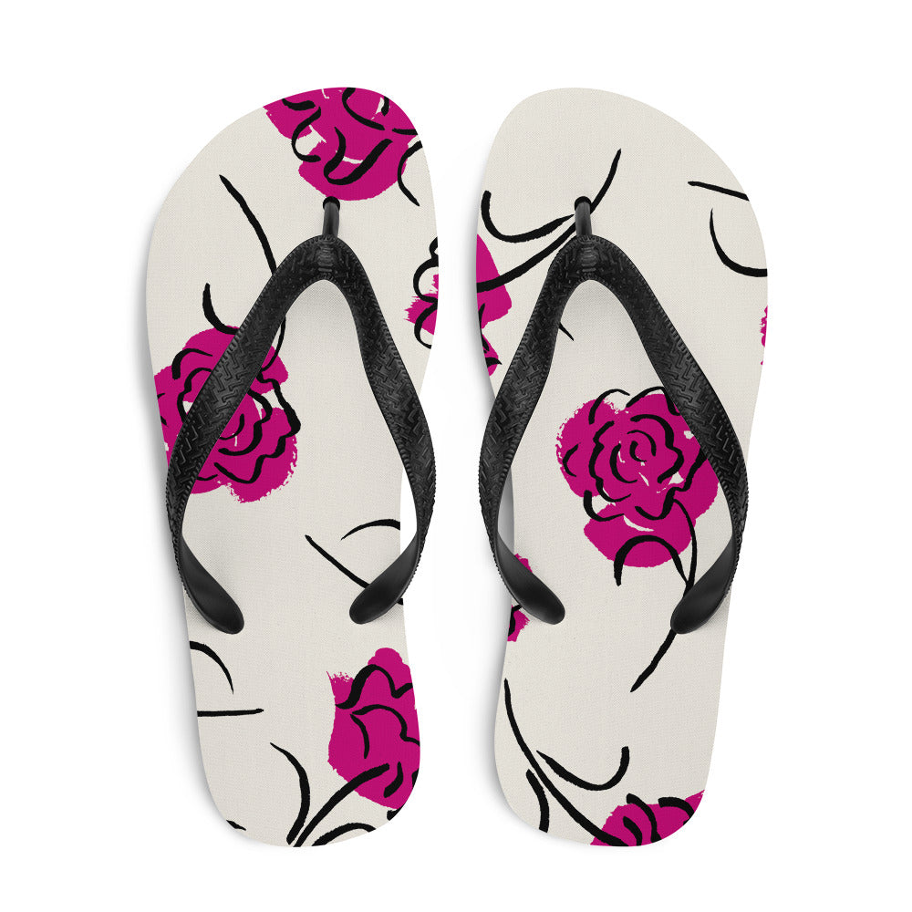 Pink Flower Flip-Flops