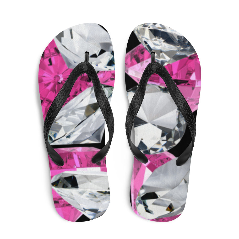 Pink & Clear Diamond Flip-Flops